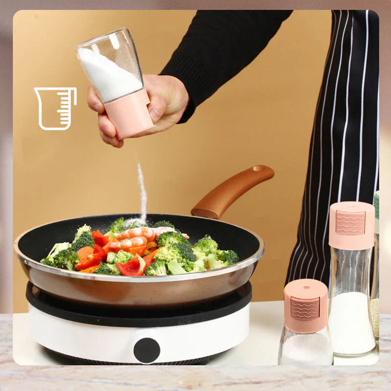 Spice Dispenser Pressure-Assisted Push-Button Portion Control