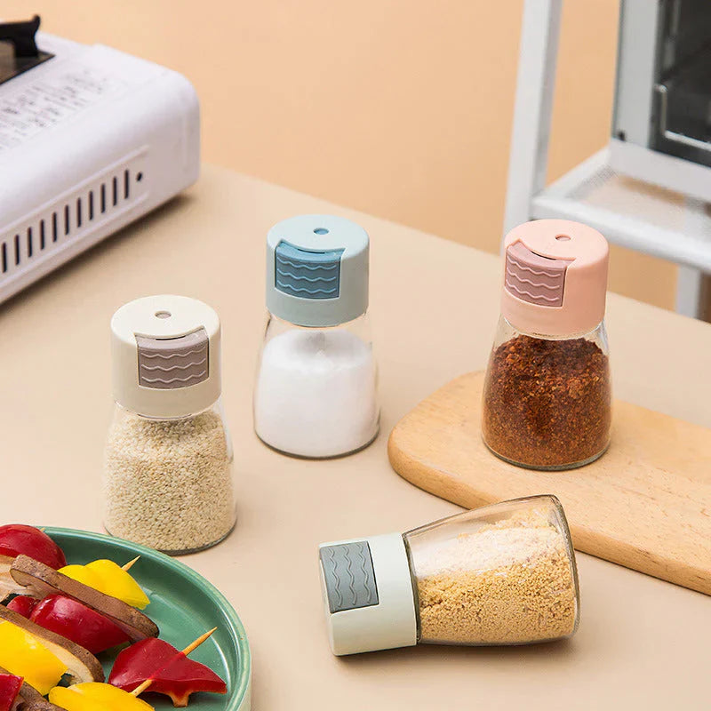 Spice Dispenser Pressure-Assisted Push-Button Portion Control