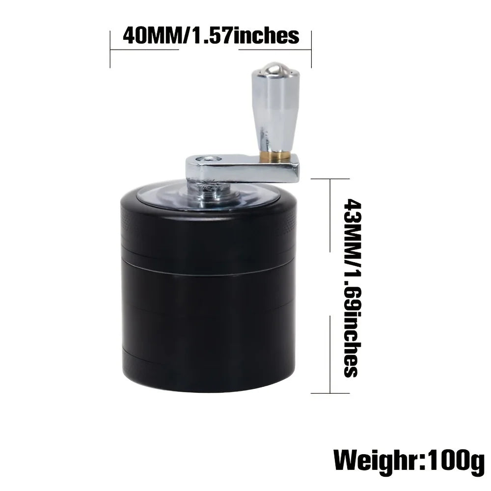 Spice Grinder Crank-Operated Stainless Steel Adjustable Coarseness