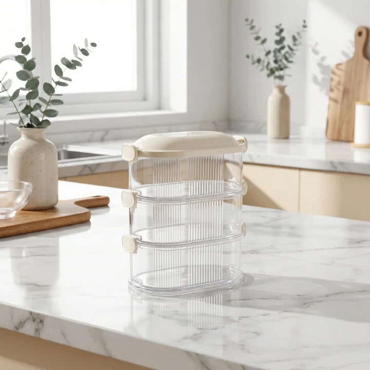 Spice Jars Stackable Transparent Side-Lock Lids