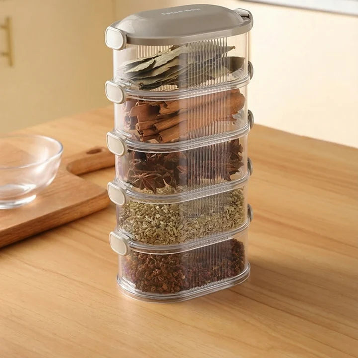Spice Jars Stackable Transparent Side-Lock Lids