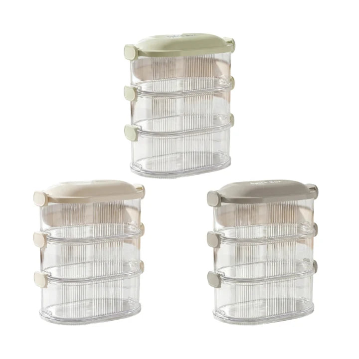 Spice Jars Stackable Transparent Side-Lock Lids