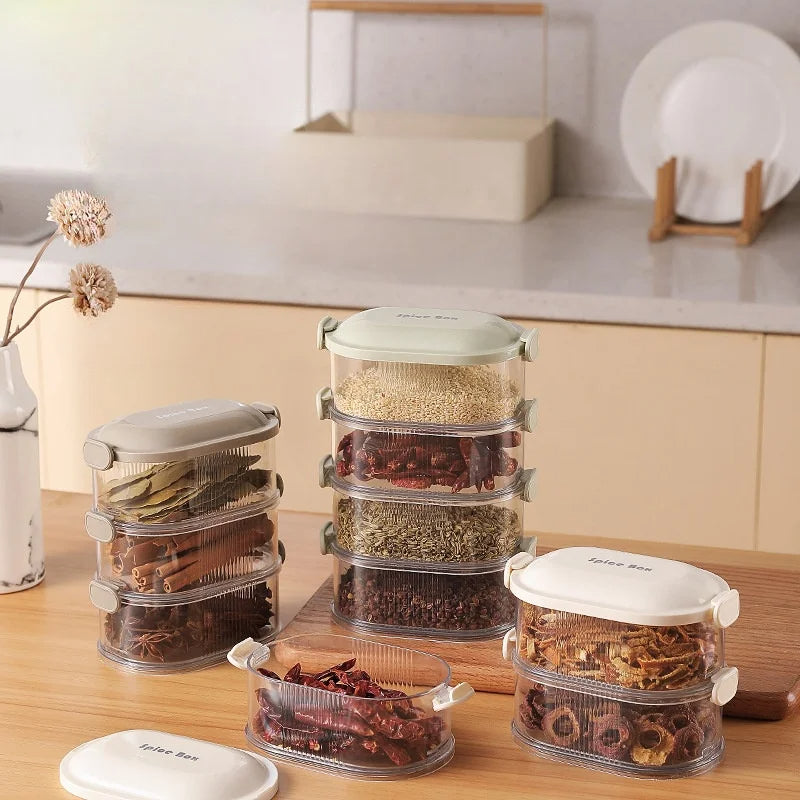 Spice Organizer Stackable Airtight Clear