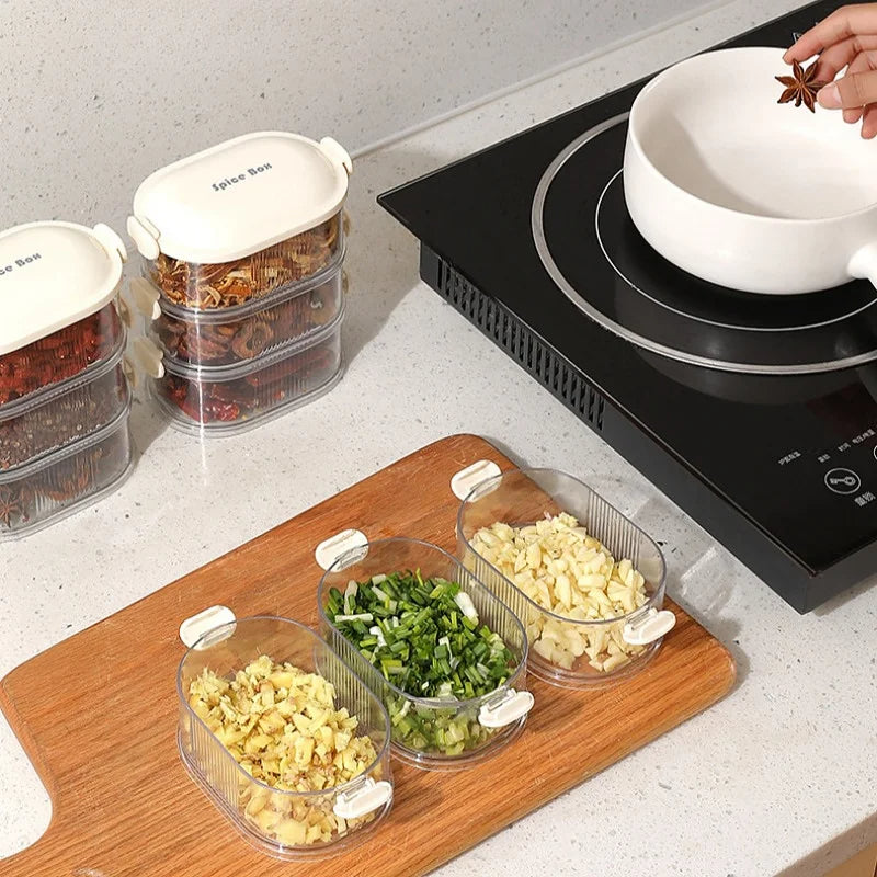 Spice Organizer Stackable Airtight Clear
