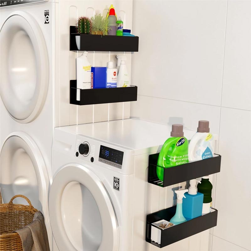 Spice Rack Magnetic No-Drill Carbon Steel With Hooks