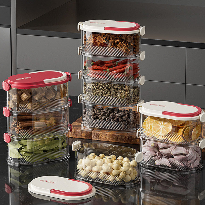 Spice Rack Stackable Clear & Airtight Tiers