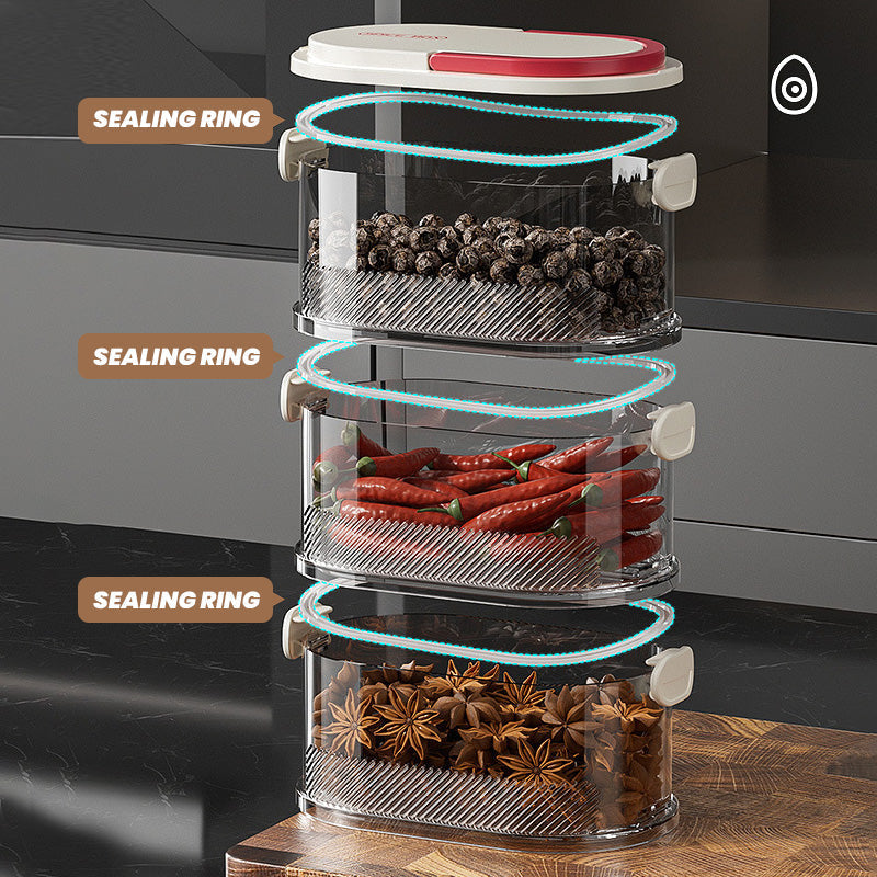 Spice Rack Stackable Clear & Airtight Tiers