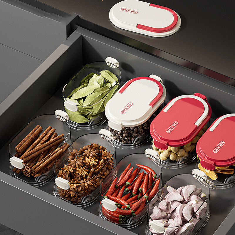 Spice Rack Stackable Clear & Airtight Tiers