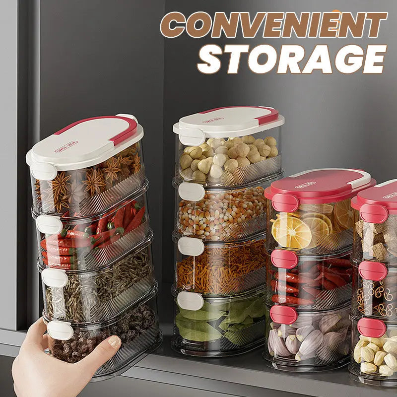 Spice Rack Stackable Clear Layers & Airtight Lids