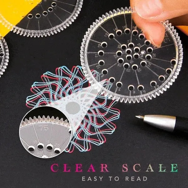 Spiral Ruler Set 22-Piece Kids-Safe ABS Plastic