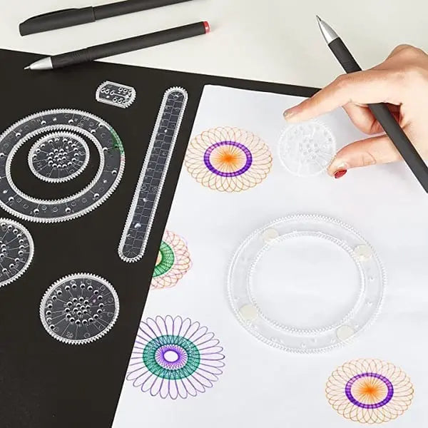 Spiral Ruler Set 22-Piece Kids-Safe ABS Plastic