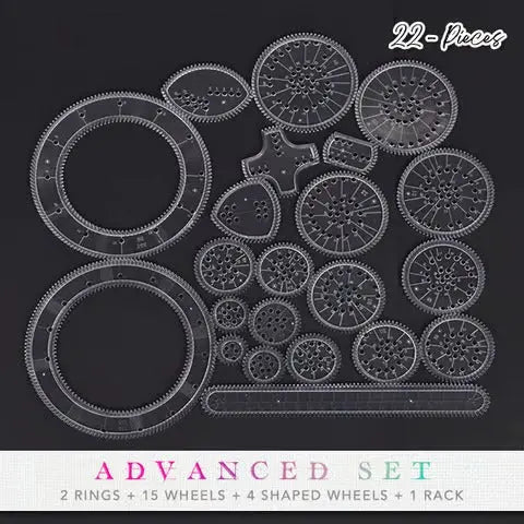 Spiral Ruler Set 22-Piece Kids-Safe ABS Plastic