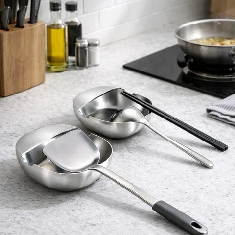 Spoon & Ladle Holder Free-Standing Stainless Steel Drip Tray