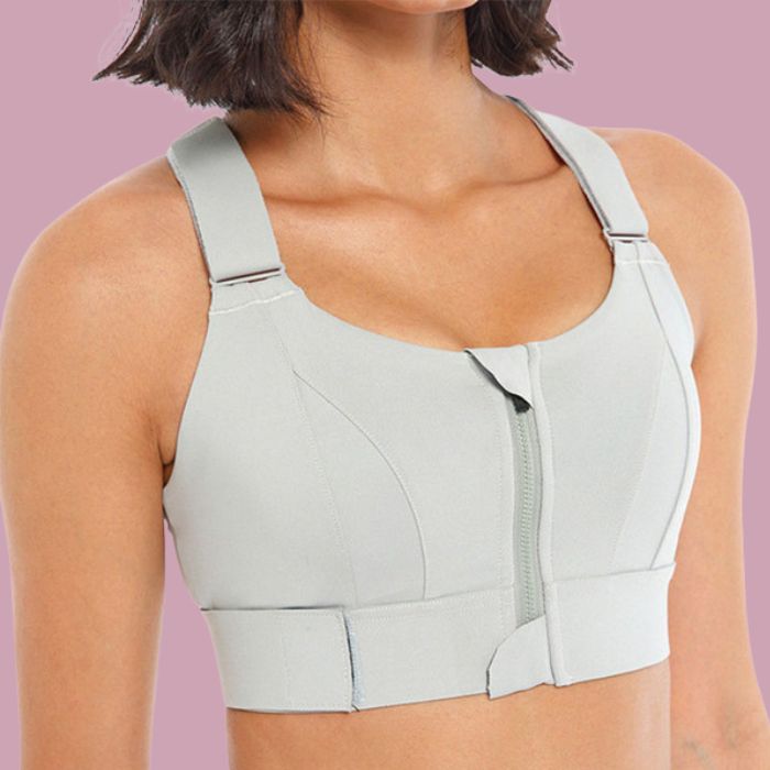 Sports Bra Front-Zip Wire-Free High Support