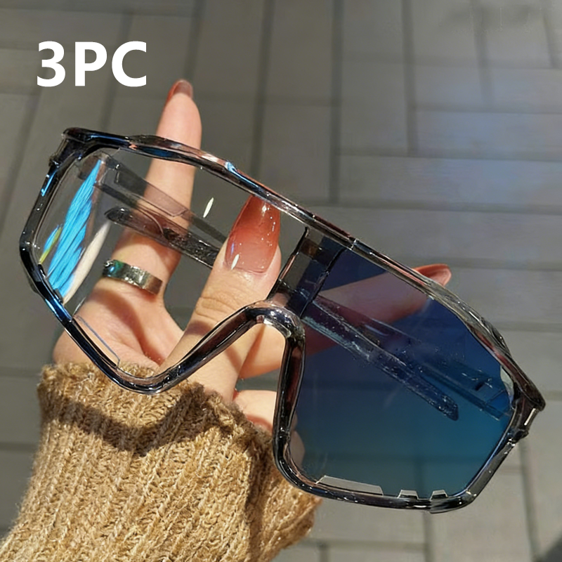 Sports Sunglasses Photochromic Lenses Rimless Panoramic View