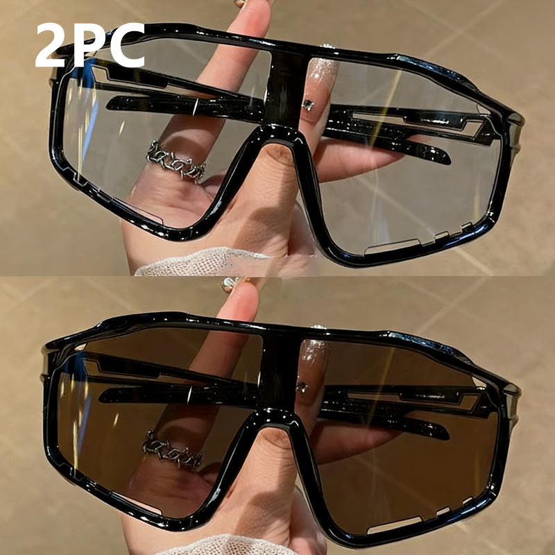 Sports Sunglasses Photochromic Lenses Rimless Panoramic View