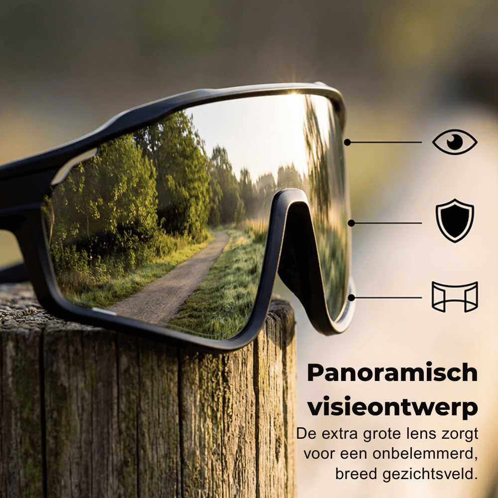 Sports Sunglasses Photochromic Lenses Rimless Panoramic View
