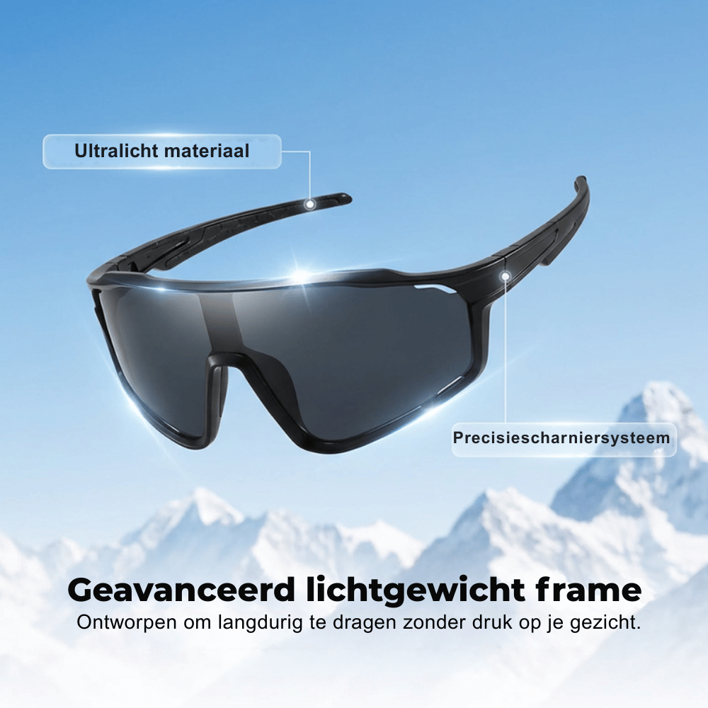 Sports Sunglasses Photochromic Lenses Rimless Panoramic View