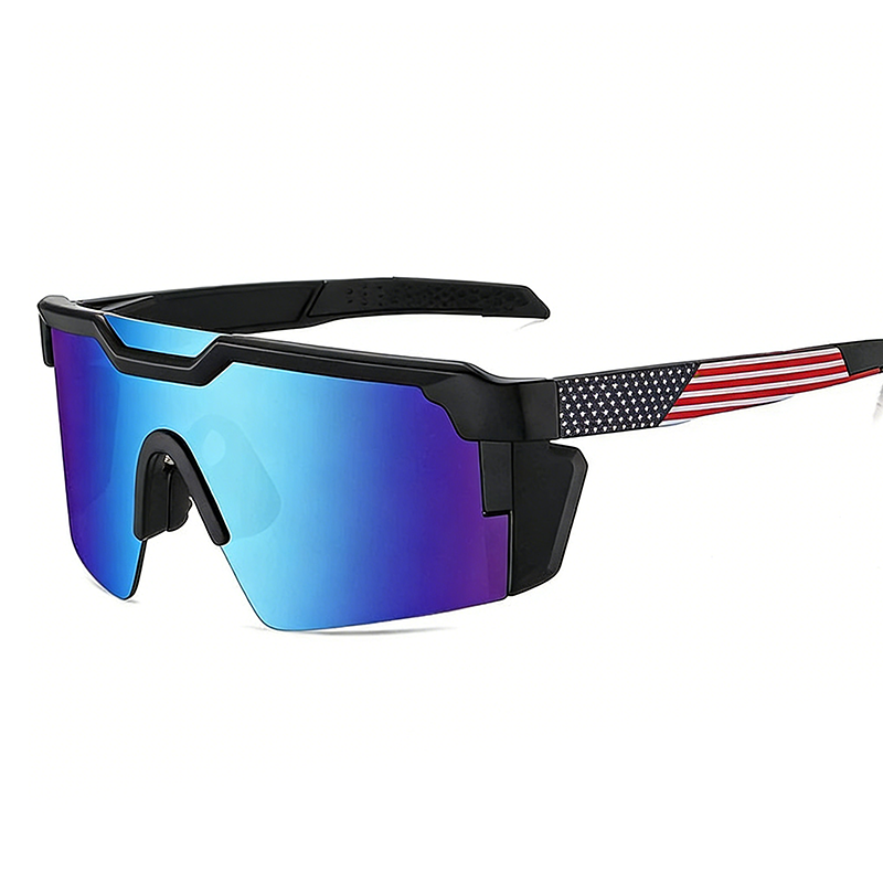 Sports Sunglasses UV400 Mirrored Windproof Side Shields