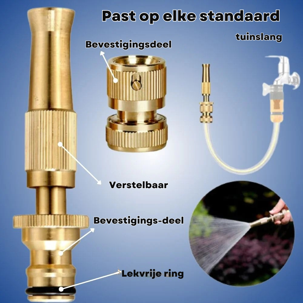 Spray Nozzle Adjustable High-Pressure Brass & Stainless Steel