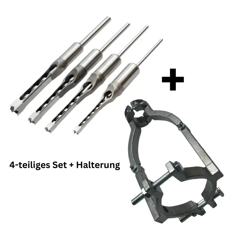 Square Hole Drill Bit High-Speed Steel Set of 4