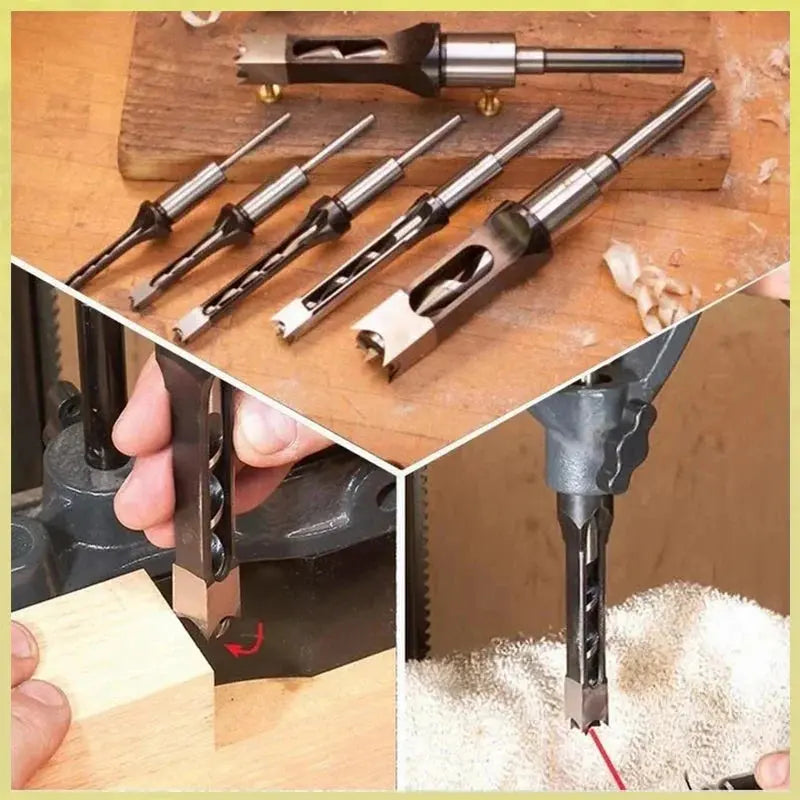 Square Tenon Drill Bit Set CNC-Milled Carbon Steel