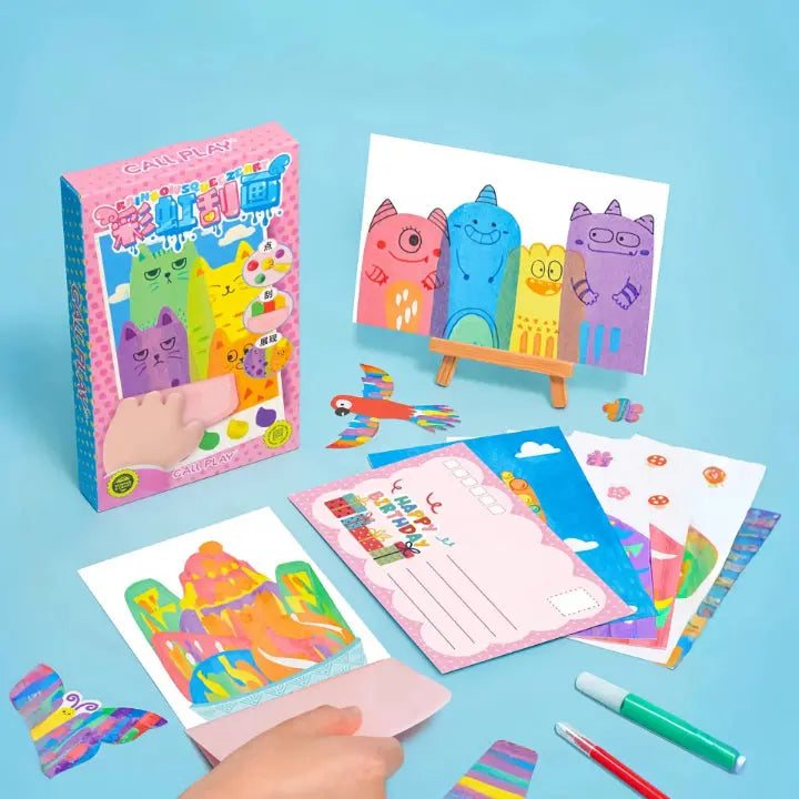 Squeegee Art Kit Dot-And-Drag Scraper Twenty Templates
