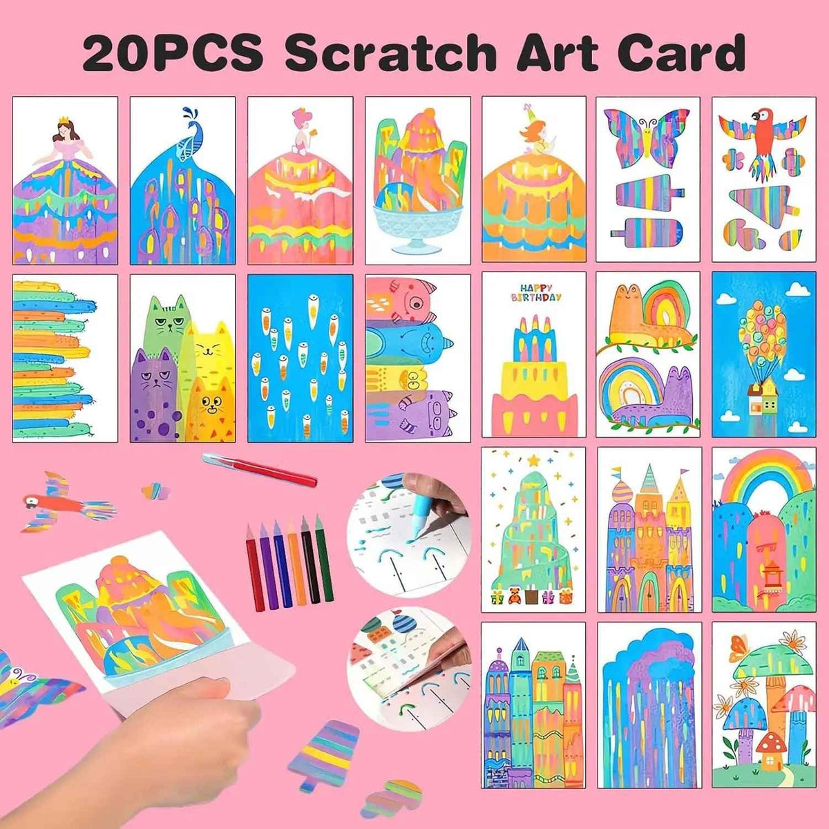 Squeegee Art Kit Dot-And-Drag Scraper Twenty Templates