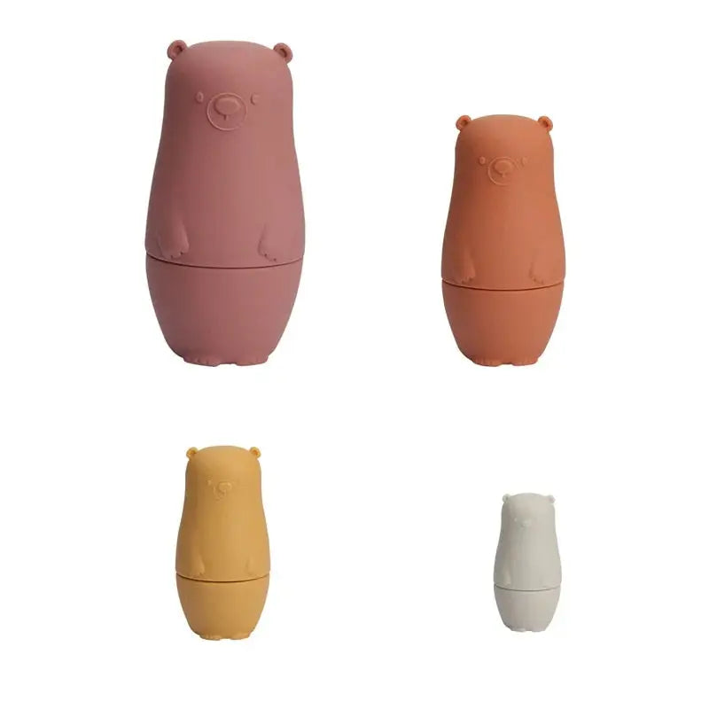 Stacking Toy Set 4-Piece Food-Grade Silicone Teething-Friendly