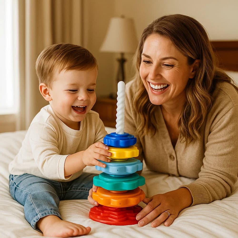 Stacking Toy Spiral Tower Multicolor Durable Plastic