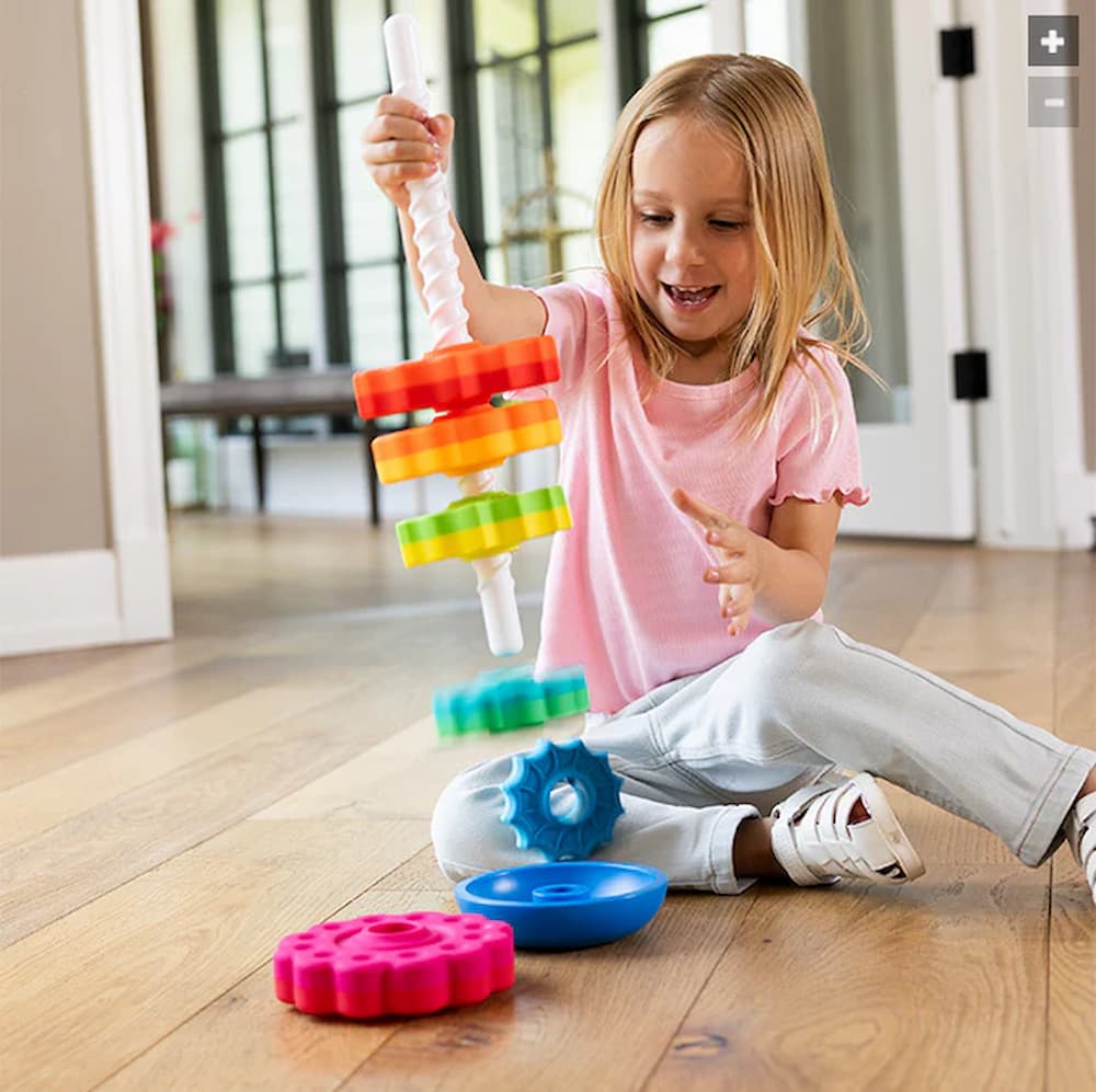 Stacking Toy Spiral Tower Multicolor Durable Plastic