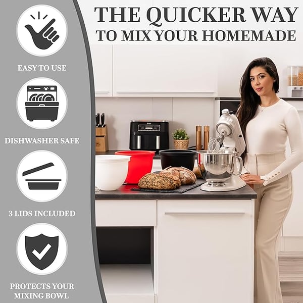 Stand Mixer Insert Fits Tilt-Head 5-Quart Food-Grade Heat-Resistant Silicone