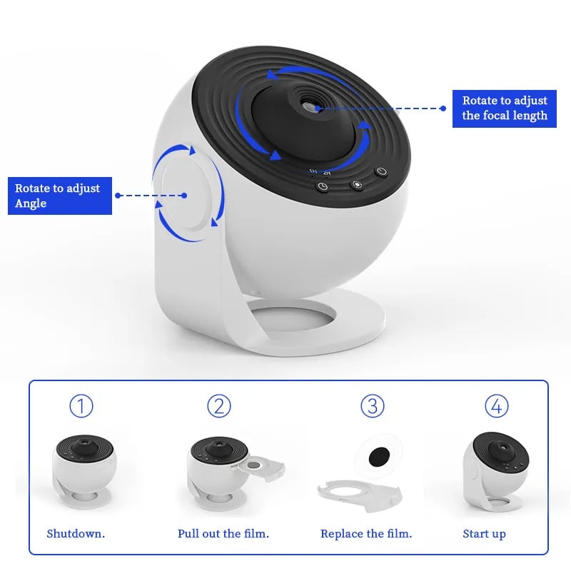 Star Projector 12 Constellations High-Res USB-C & Bluetooth
