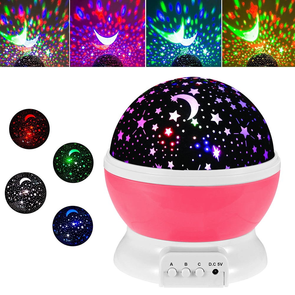 Star Projector Cordless LED Rotating Moon & Stars