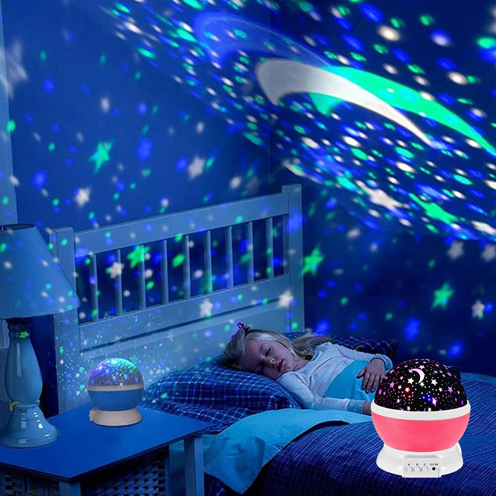 Star Projector Cordless LED Rotating Moon & Stars