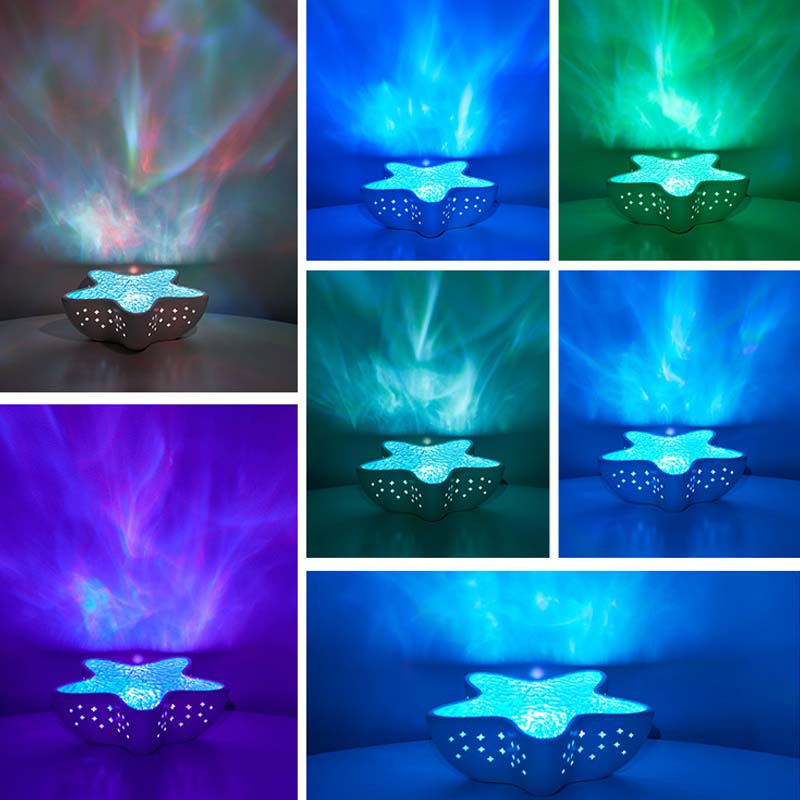 Star Projector Night Light Ocean Wave Rechargeable Seven Colors