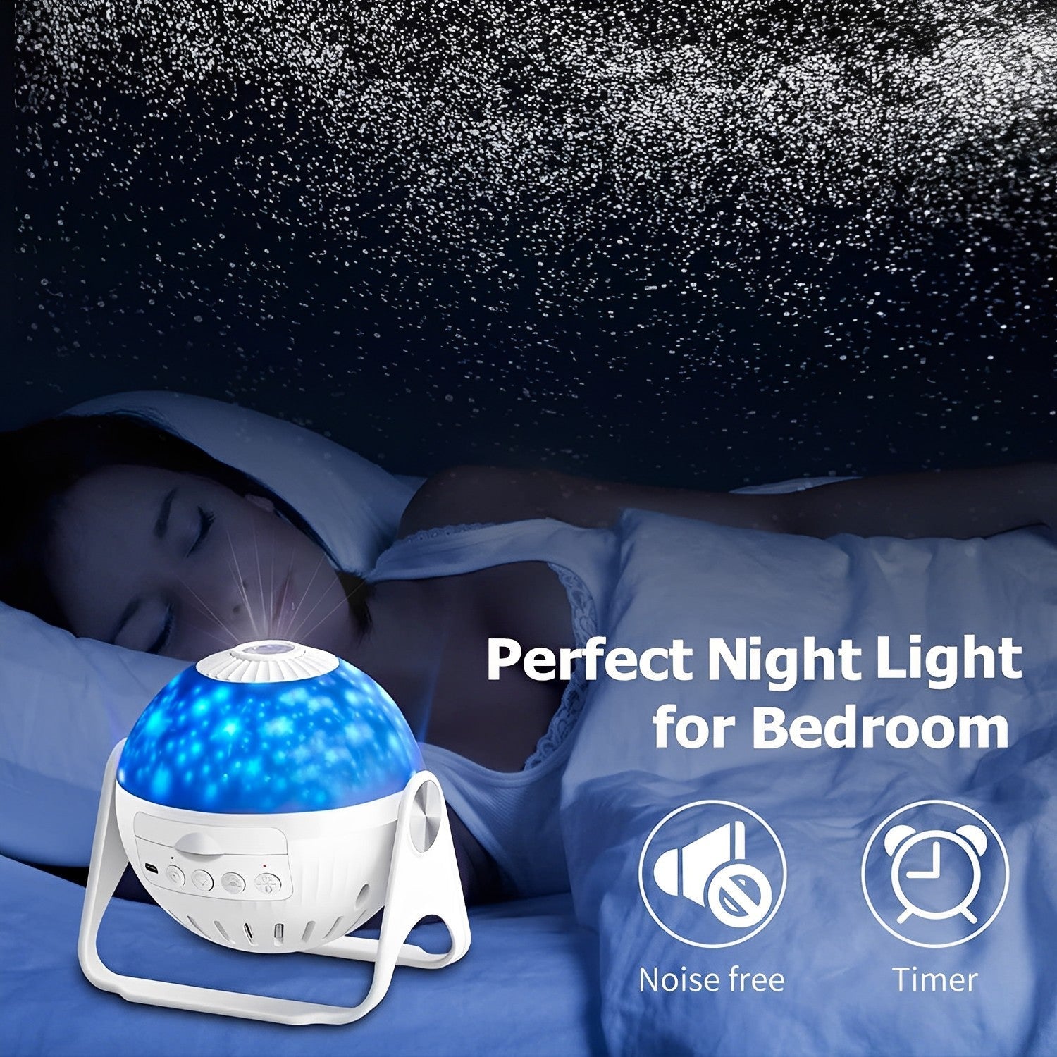 Star Projector Rotating USB Rechargeable Adjustable Focus