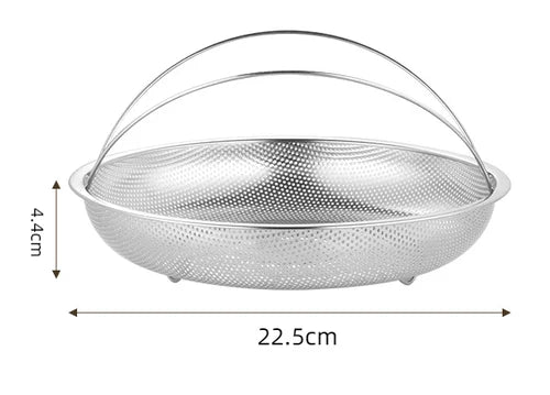 Steamer Basket Stainless Steel Ergonomic Handle & Fine Filter