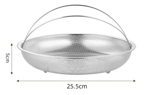 Steamer Basket Stainless Steel Ergonomic Handle & Fine Filter