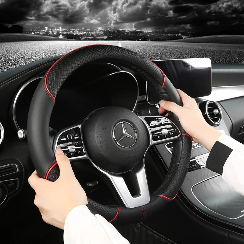 Steering Wheel Cover Leatherette Diamond Anti-Slip Universal Fit