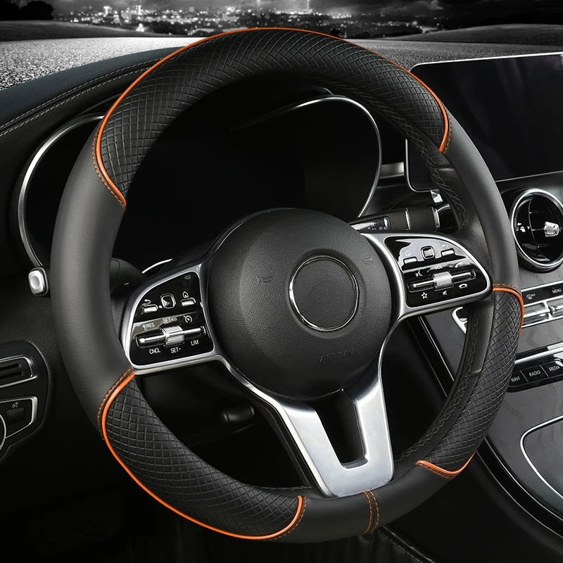 Steering Wheel Cover Leatherette Diamond Anti-Slip Universal Fit