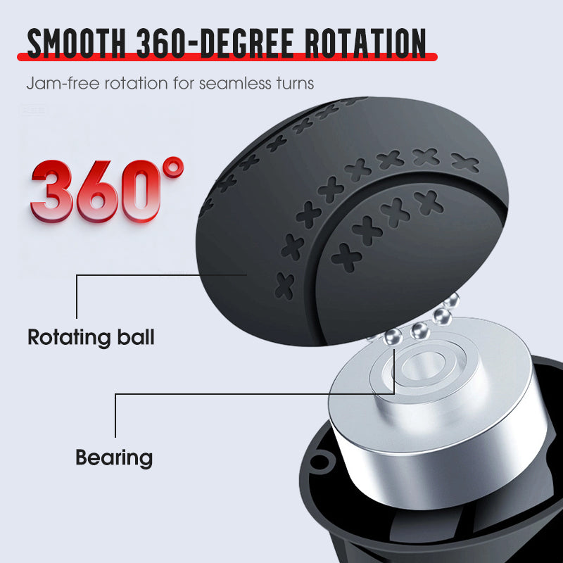 Steering Wheel Knob Ergonomic Silicone 360° Rotation Tool-Free Clamp