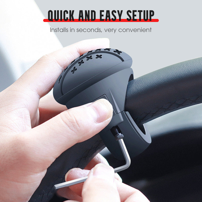 Steering Wheel Knob Ergonomic Silicone 360° Rotation Tool-Free Clamp