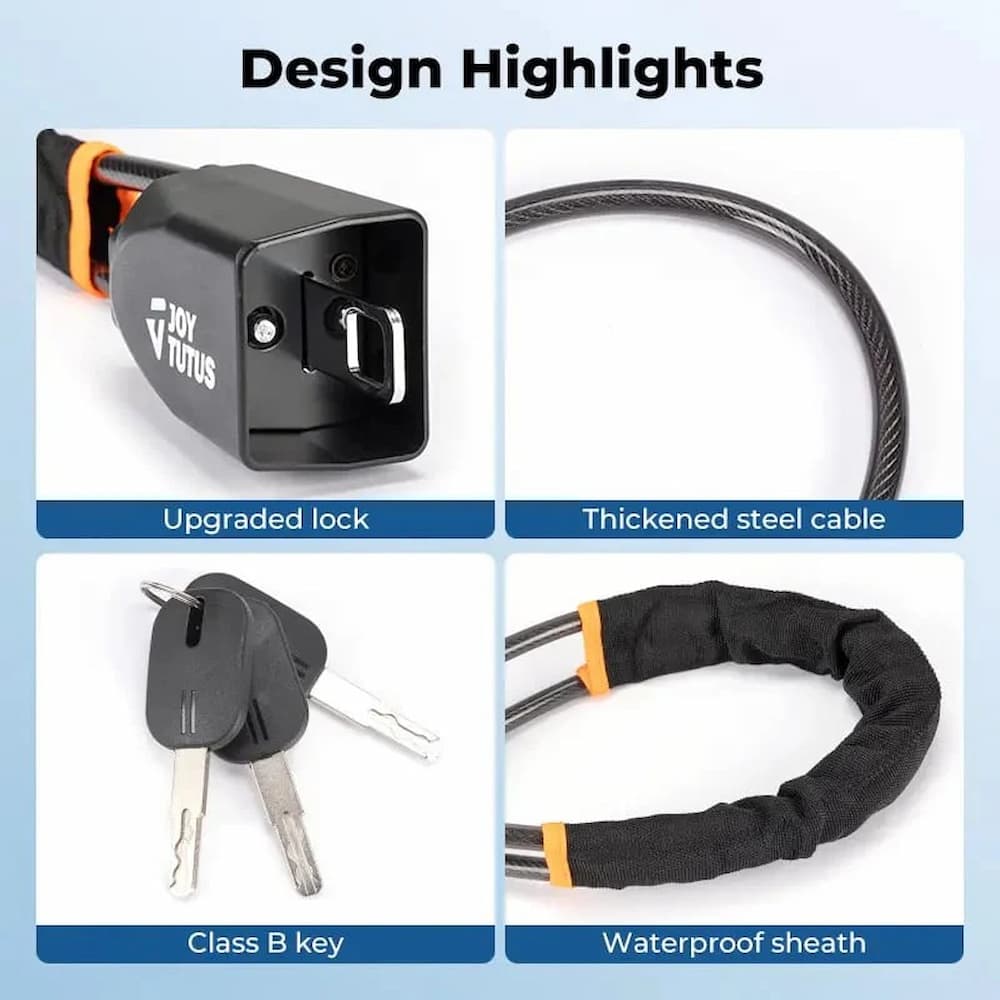 Steering Wheel Lock Braided Steel Core Tool-Free Install