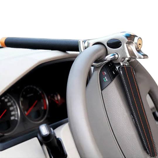 Steering Wheel Lock Triple Locking Adjustable Fit Leather Guard