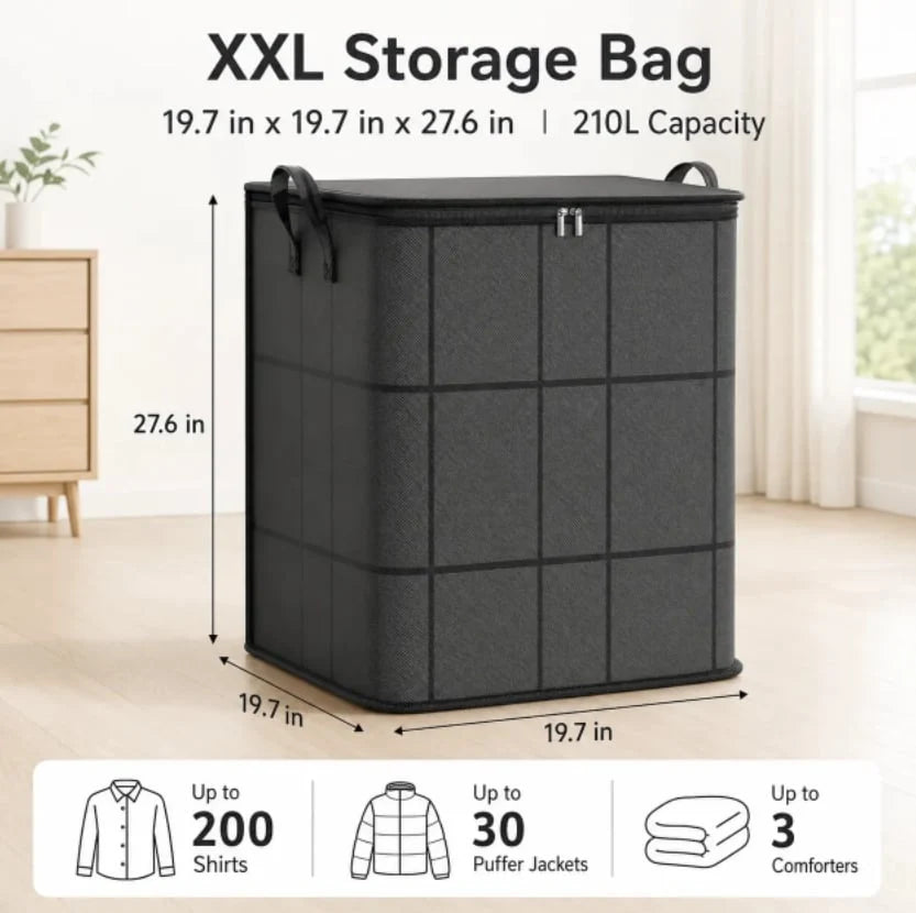 Storage Bag 210 L Zipper Closure & Carrying Handles