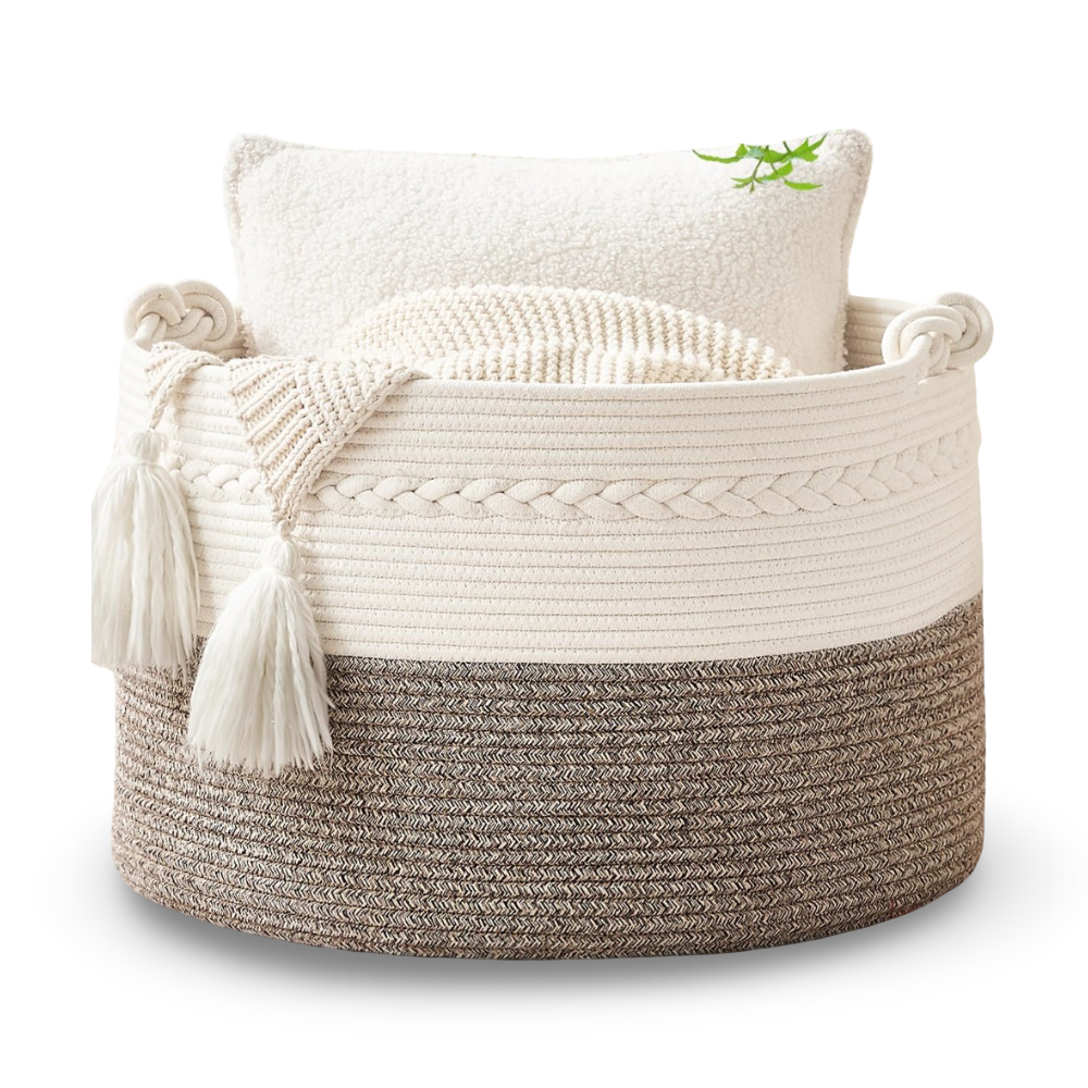 Storage Basket Large Cotton Rope Handles