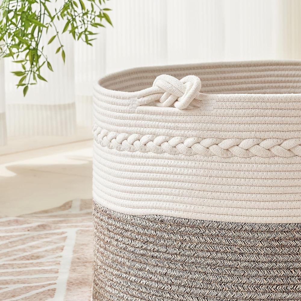 Storage Basket Large Cotton Rope Handles