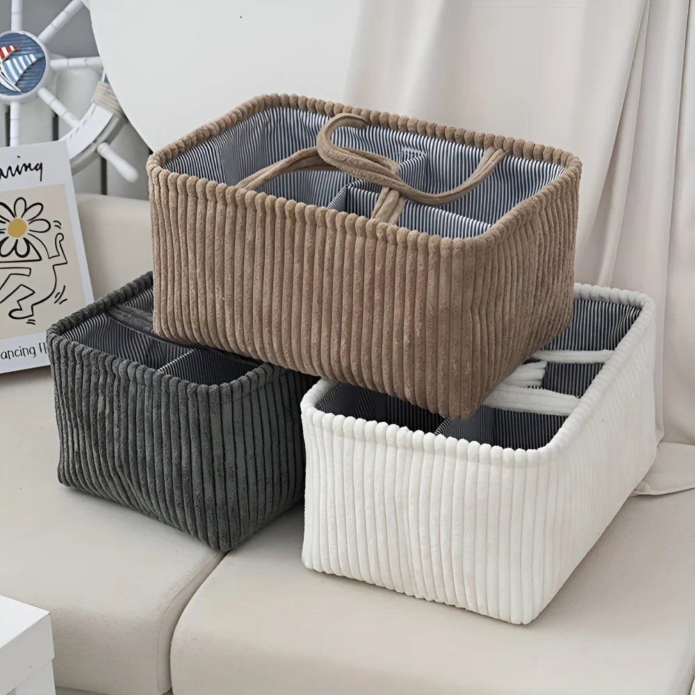 Storage Basket Organizer Open Design & Multiple Compartments
