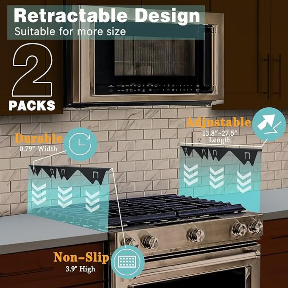 Stove Gap Cover Adjustable Telescopic Stainless Steel